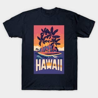 A Vintage Travel Art of Hawaii - United States T-Shirt